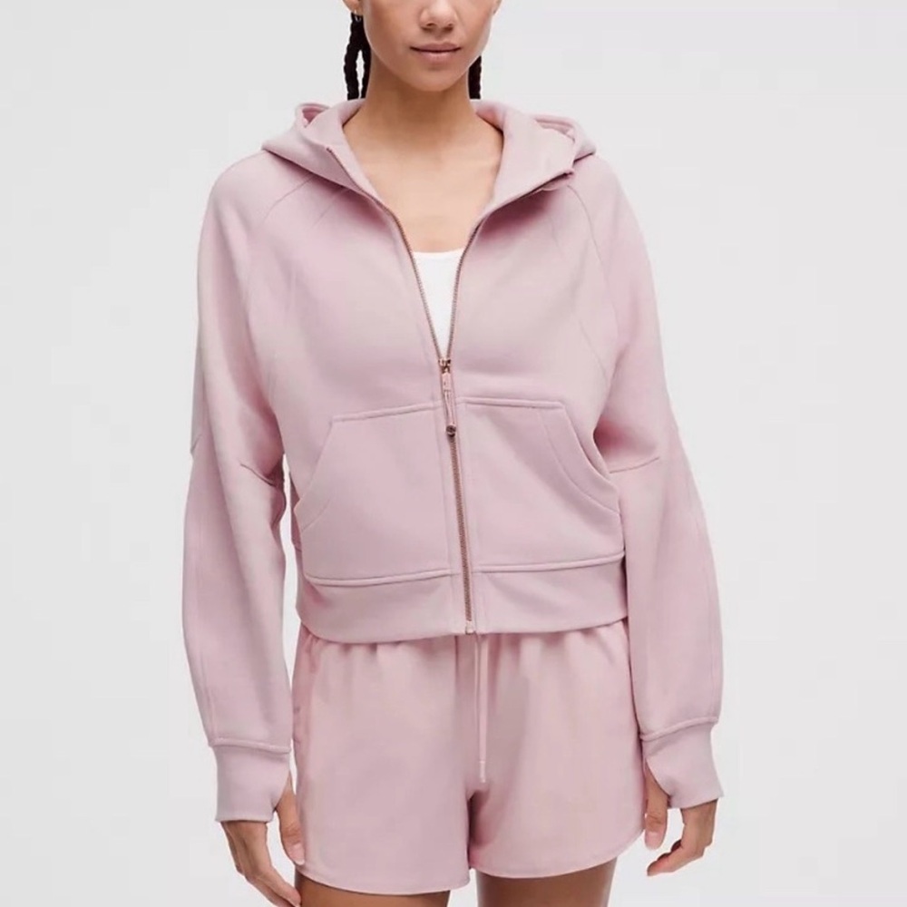 NWT Lululemon Scuba Full Zip Hoodie / Pink Haze with Rose Gold Hardware